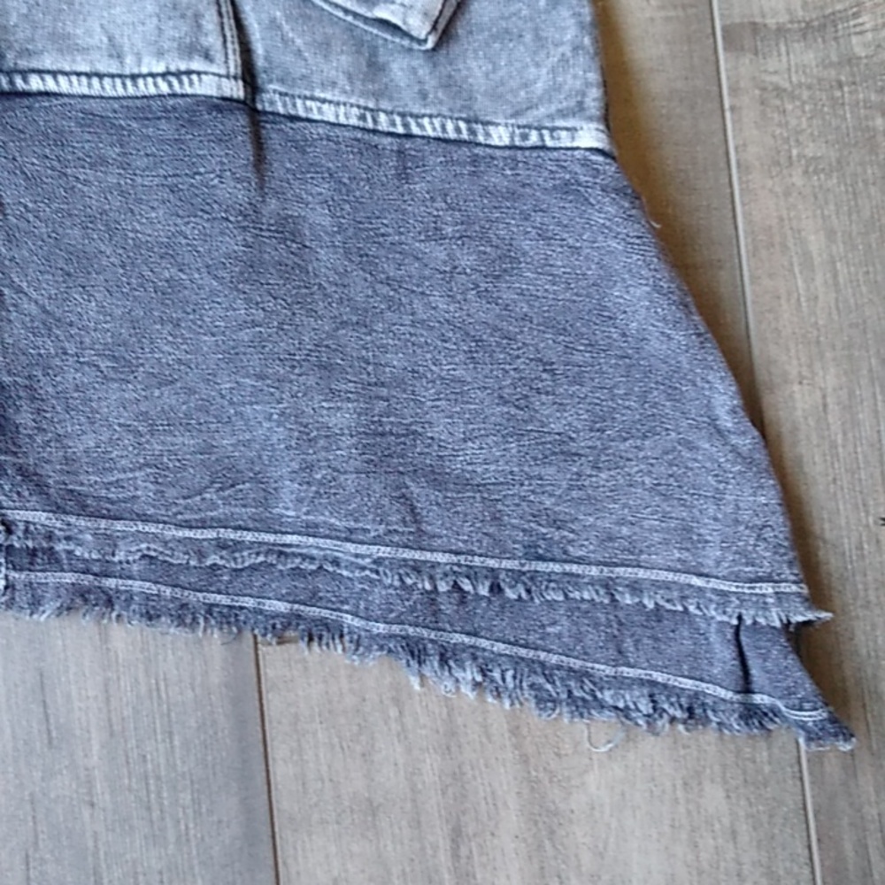 XCVI - Dusty Gray Hooded Zipper Jacket | Asymmetrical Hem - Size: Small - Picture 6 of 12